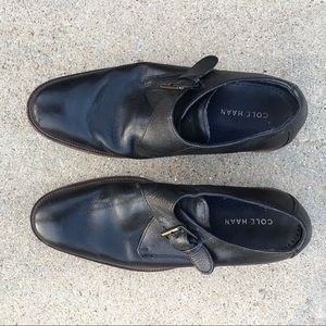 Cole Haan single monk strap dress shoes black